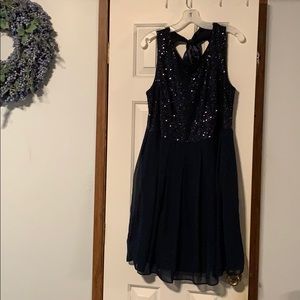 Navy sequin dress bridesmaid prom size 16